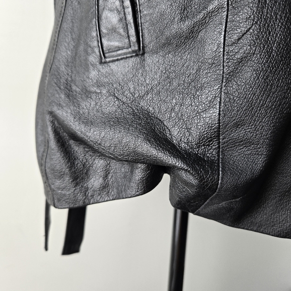 Oscar Piel Women's Belted Leather Short Trench Coat Size Large - Picture 5 of 16